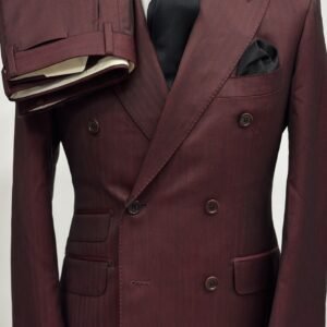 Maroon Double-Breasted Suit