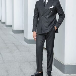 Charcoal Grey Double-Breasted Suit